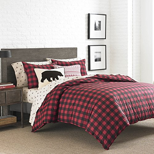 Eddie Bauer 210705 Mountain Plaid Comforter Set, Red, King