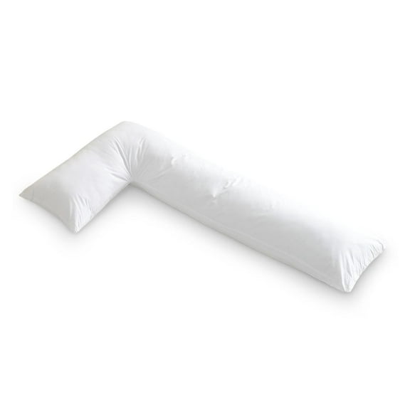 L Shaped Body Pillow - Down Full Body Pillow for Side , Pregnancy, Neck and Shoulder Support - Zippered Cover