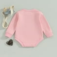 thumbnail image 3 of Bagilaanoe Newborn Baby Girl Boy Valentine's Day  Romper Sweatshirt Long Sleeve Bodysuits Letter Print Pullover 3M 6M 12M 18M 24M Infant Casual Tee Tops, 3 of 8