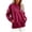 Brick Red, variant on Women's Half Flannel Pullover Sweatshirt Loose Loungewear Casual Long Sleeve Top with Pockets