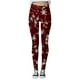 thumbnail image 1 of Gibobby Leggings Deportivos de Yoga Pantalones estampados navideños personalizados para mujer, polainas personalizadas para polainas para correr, polainas navideñas de muñeco de nieve (Vino, L), 1 of 3