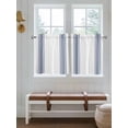 thumbnail image 7 of Half Window Curtains 24 Inches Long, Abstract Geometric Blue Stripe, Window Treatment Curtain Drapes, White Backdrop Short Curtains Tiers for Kitchen Over Sink, 27.5"x24", 2 Panels, 7 of 7