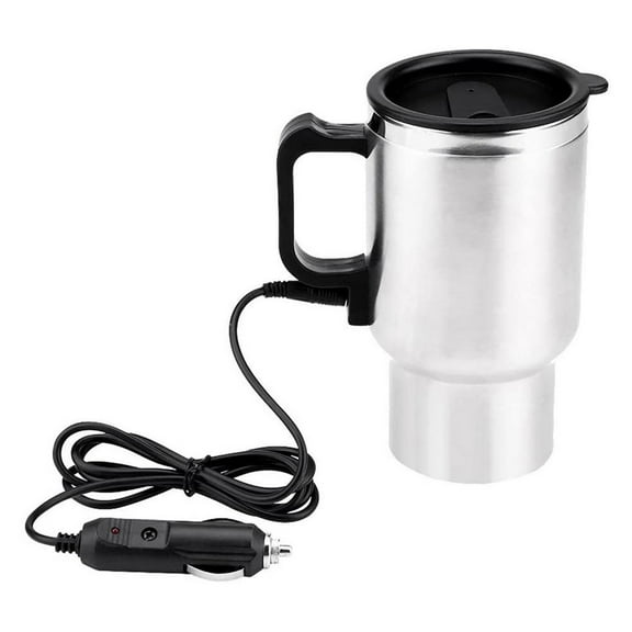 12V Car Heating Cup Car Heated Mug 450Ml Stainless Steel Travel Electric Coffee Insulated Heated vacuum flask