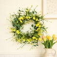 thumbnail image 7 of YOHAVEN Large 50 Inch Spring Front Door Wreath Artificial Green Leaves And Flowers, Indoor Outdoor Patio Wall Decor, Easy Clean Plastic, Seasonal Entryway Statement For Home, Party, Gift, 7 of 7