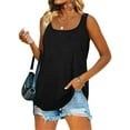 thumbnail image 3 of hirigin Women Summer Tank Tops, Adults Sleeveless Solid Color Square Neckline Pullover Shirt Vest, 3 of 5