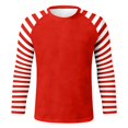 thumbnail image 5 of Mens Striped Long Sleeve Crew Neck T Shirt Casual Basic Top Tee Shirt Clothes, 5 of 5