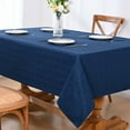 thumbnail image 4 of Sevenstars Rectangle Tablecloth Nazy Blue Fabric Table Cover Jacquard Swirl Pattern for Kitchen Dinning, 60" x 84", 4 of 7