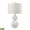 thumbnail image 1 of Ribbed Gourd Table Lamp in Gloss White Ceramic - LED, 1 of 3