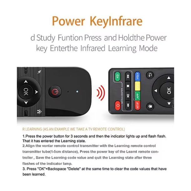 Control Remoto Teclado inalámbrico Likrtyny con Air Mouse y receptor USB Para Smart TV Box