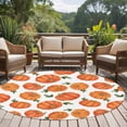 thumbnail image 4 of Thanksgiving Round Area Rug 7Ft Washable Circle Rugs for Dorm Laundry Room, Fall Orange Pumpkin Green Maple Leaves Non-Slip Carpet Floor Mats Indoor Outdoor Carpet Runner Aesthetic Home Decor, 4 of 8