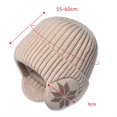 thumbnail image 3 of Xfvqtps Womens Skull Cap with Ear Flap Knitted Fleece Lined Solid Color Simplicity Stretch Windproof Coldproof Warm Thickened Ski Fall Winter Soft Beanie White, 3 of 6