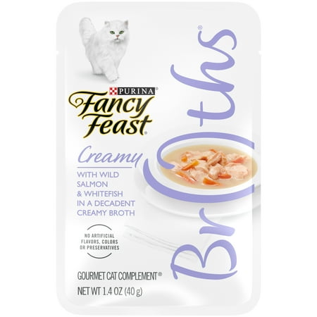 UPC: 0050000963713 | (16 Pack) Fancy Feast Limited Ingredient Wet Cat Food Complement  Broths Creamy With Wild Salmon & Whitefish  1.4 oz. Pouches