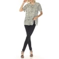 thumbnail image 2 of White Mark Short Sleeve Printed Tie-Neck Blouse, Women's, S-XL, 2 of 6