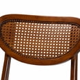 thumbnail image 6 of Baxton Studio Giuliana Mid-Century Modern Walnut Brown Finished Wood and Woven Rattan 7-Piece Dining Set, 6 of 10