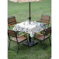 thumbnail image 3 of Navy Blue Eucalyptus Outdoor Tablecloth - 54x54 Inch Square Dining Table Cover, Watercolor Spring Weeping Botanical Waterproof Outdoor Table Cloth with Umbrella Hole & Zipper for Picnic/Patio/Party, 3 of 7