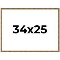 34x25 Frame Gold Kingsley Distressed Solid Wood Picture Frame Width 0.75 Inches | Interior Frame