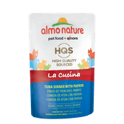 Angle View: (12 Pack) Almo Nature HQS La Cucina Tuna dinner with Papaya in gravy Grain Free Wet Cat Food Pouches 1.97oz. Pouches