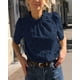thumbnail image 5 of Blusa Prettygarden de verano bordada con ojales para mujer, color azul marino, 5 of 7