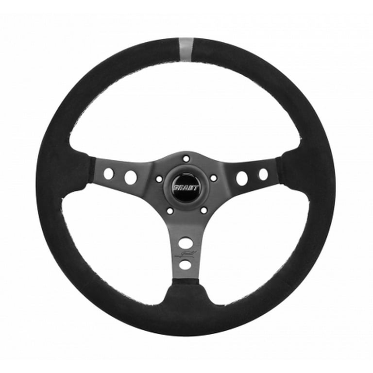 Aggregate sand Go mad Grant 694 Performance/Race Series Aluminum Steering Wheel; 13.75 in.  Diameter; 3 1/2 in. Dish; Ultra Suede w/Gray Top Marker; Aluminum 3-Spoke  Design; - Walmart.com