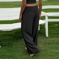 thumbnail image 5 of Lenpel Women's Cotton Linen Pants Pleated Wide Leg Pants Full Length Palazzo Pants Baggy Casual Trousers with Pockets, 5 of 7