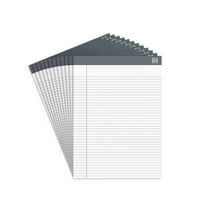 Staples TRU RED Notepads 8.5" x 11.75" Narrow Ruled White 50 Sheets/Pad 12 Pads/Pack (TR57369)
