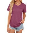 thumbnail image 3 of Nlife Women's Crew Neck Short Sleeve Textured Yoke T-Shirt, 3 of 7