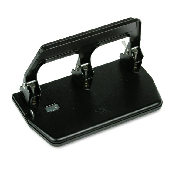 Master MP50 40-Sheet Heavy-Duty Three-Hole Punch 9/32-Inch Holes Gel Pad Handle Black