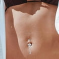 thumbnail image 2 of Juego de 5 piercings de metal hipoalergénicos para el ombligo, con elegante diseño de mariposa, ideales para uso diario, fiestas y festivales., 2 of 5