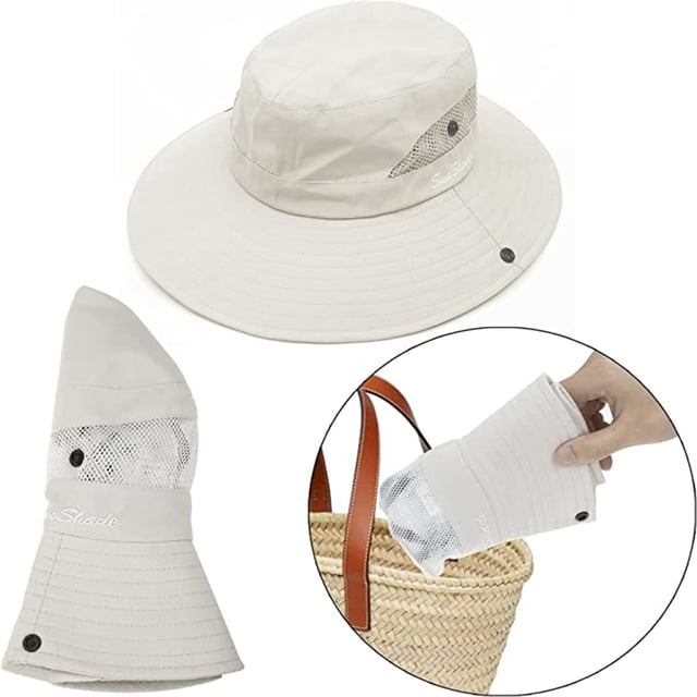 Sombreros de sol para mujer con protección UV, plegables y con orificio para la coleta.