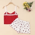 thumbnail image 6 of BRICH Women's Cute 2 Piece Pajama Sets Ruffle Cami Top and Shorts Sleepwear Set Red S, 6 of 7
