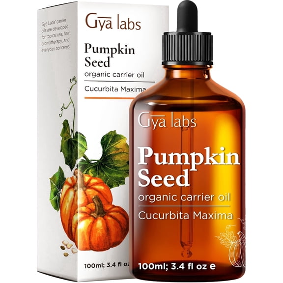 Gya Labs Pumpkin Seed Carrier Oil - 3.4 fl oz - Therapeutic Soothing for Hair, Skin, Face, Scalp & Body Massage