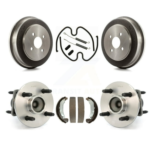 Transit Auto Ensemble de Quincaillerie pour Mâchoire de Tambour de Frein Arrière et Roulement de Moyeu de Roue pour Voiture Chevrolet Cobalt Pontiac Saturn Ion G5 Pursuit avec Roues à 4 Écrous - Côté Gauche Droit (Conducteur Passager) K7D-100206