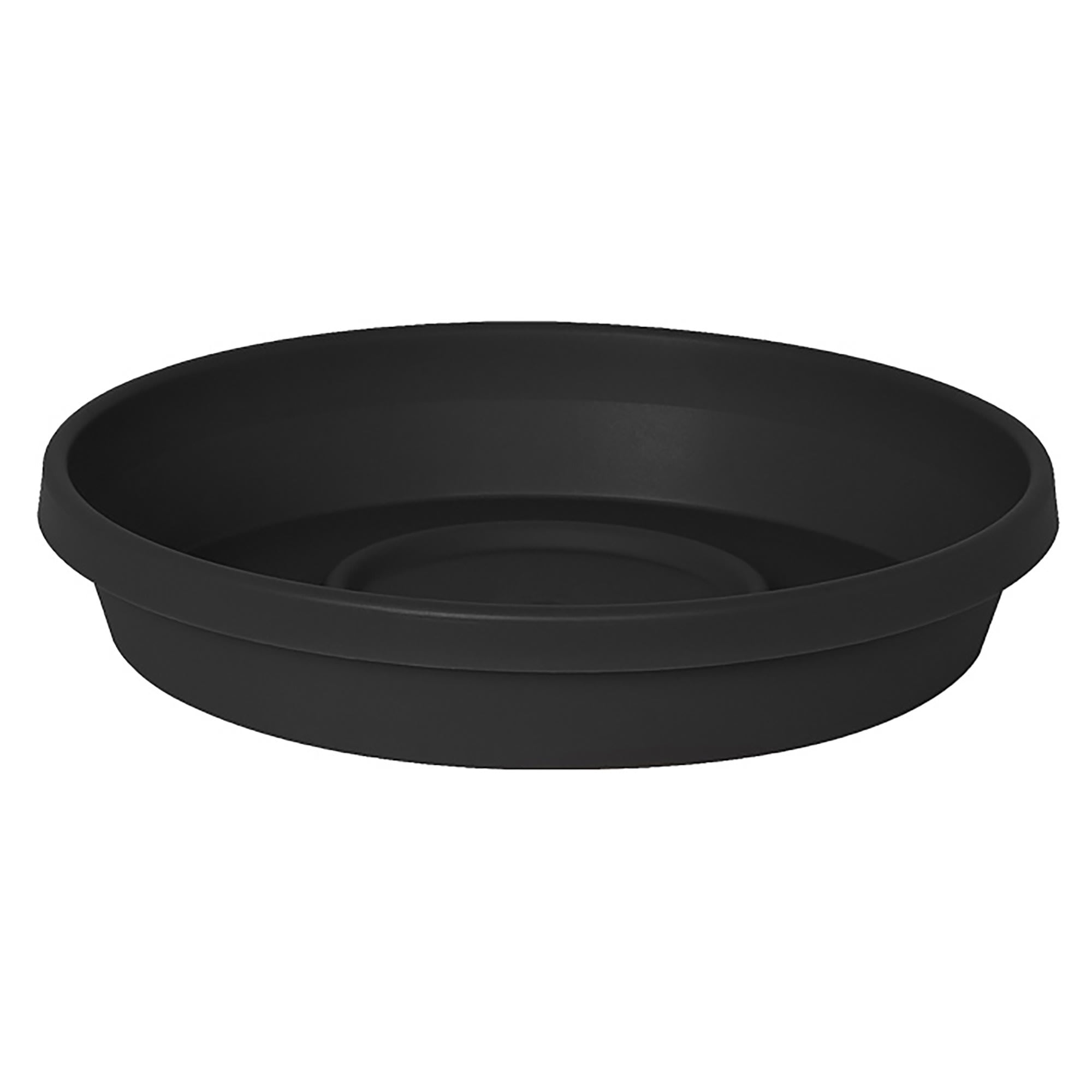 Bloem Terra Pot Round Drain Saucer 14" Black Matte Finish, Durable