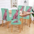 thumbnail image 2 of Yayeee 2 Pack Dining Chair Covers Stretch Parson Chairs Slipcovers Seat Protector, Pink Cheetah, 2 of 6