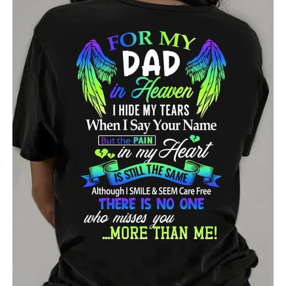 Dad In Heaven Shirt, For My Dad In Heaven Shirts, Memorial Shirts For Dad, Fa...