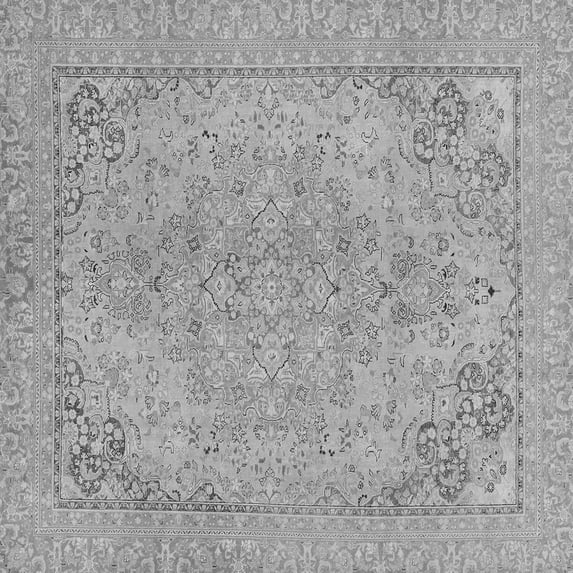 Ahgly Company Indoor Square Abstract Gray Modern Area Rugs, 4' Square
