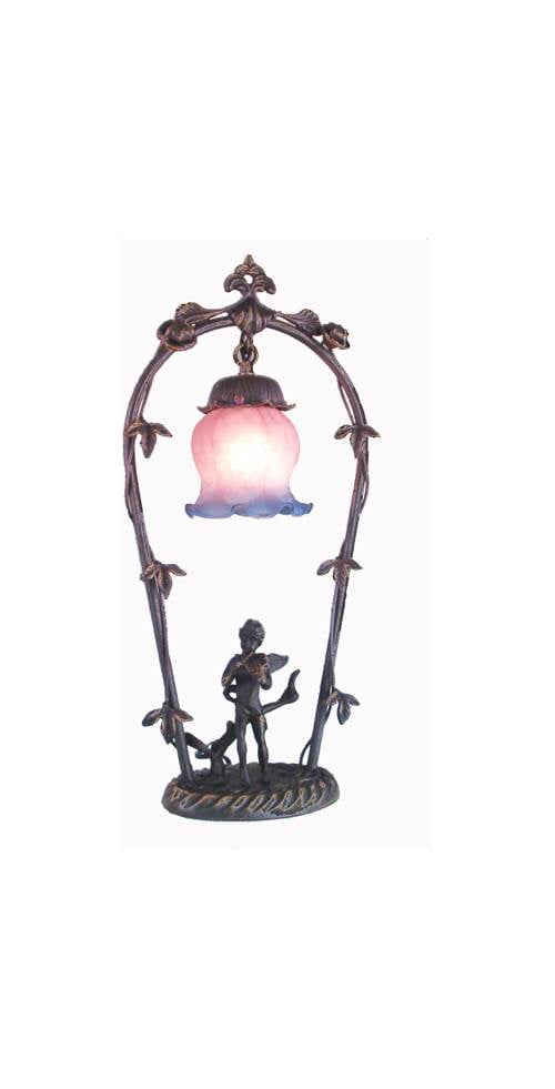 19"High Pink and Blue Cherub with Violin Accent Lamp