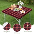 thumbnail image 4 of Red and Black Plaid Pattern Square Fitted Tablecloth with Elastic Edge,Square Table Cover,Washable Elastic Table Cover for Home Kitchen Party Decor 36"x36", 4 of 6