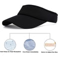thumbnail image 5 of Nvzi Sun Visor Hats for Women Men Sun Protection Velcro Sun Hat Adjustable Lightweight Outdoor Sports Visor Cap, 5 of 5