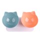 thumbnail image 5 of Cuenco para gatos, cuenco alto para perros y gatos, protección para el cuello, cuenco para mascotas, de plástico, antideslizante, con boca oblicua, cuenco doble para beber agua, 5 of 5
