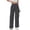 Dark Gray, variant on Women's High Waisted Wide Leg Corduroy Cargo Pants Pleated Button Fly Trousers with Side Flap Pockets