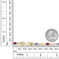 thumbnail image 6 of Gem Stone King 18K Yellow Gold Plated Silver Blue Tanzanite and Red Created Ruby and Lab Grown Diamond Bracelet for Women | 3.81 Cttw | Gemstone December Birthstone | Oval 6X4MM | Length 7.25 inches, 6 of 6