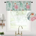 thumbnail image 2 of Linen Blend Fabric Rod Pocket Valance Curtain, Floral Bird Printed Valance Curtain, 2 of 8