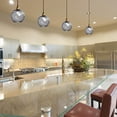 thumbnail image 6 of FSLiving Dimmable J Type Track Light Pendants Vintage E26 Socket Smoke Gray Water Ripple Hammered Glass Globe Chandeliers 3.2 Ft, Track Mount Industrial for Kitchen Island Planting Customizable, 6 of 7