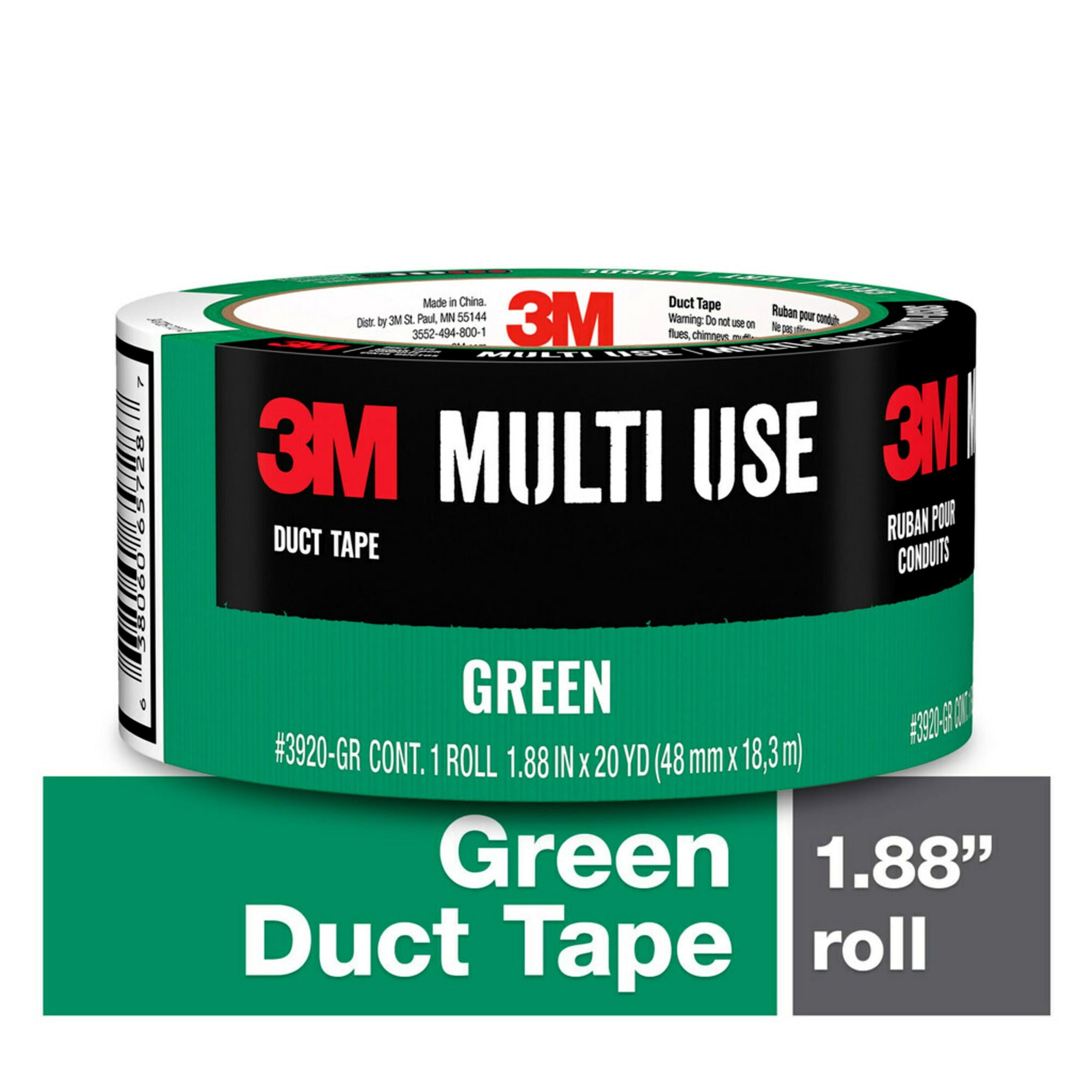 (12 pack) 3M Duct Tape, Green, Multi Use, 1.88 in x 20 yd, 1 Roll