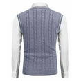 thumbnail image 4 of COOFANDY Men's Sweater Vest V Neck Slim Fit Casual Sleeveless Twisted Knitted Pullover Sweater, 4 of 7