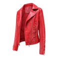 thumbnail image 1 of 2024 Chaqueta de cuero tejida de moda de primavera y otoño Chaqueta de imitación de PU Chaqueta delgada corta de motocicleta delgada para mujer Chaqueta de motocicleta S, 1 of 3