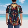 thumbnail image 4 of Fotbe Mystic Wolf Dreamcatcher Camisa Hawaiana para Hombre Unisex – Camisa Casual de Verano con Botones de Manga Corta de Algodón y Lino,X-Large, 4 of 7