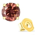 thumbnail image 4 of 14K Yellow Gold 1/2 Cttw Lab Grown Pink Diamond 4-Prong Classic Solitaire Earrings (Pink Color, VVS2-VS1 Clarity), 4 of 8