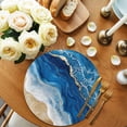 thumbnail image 2 of Round Placemats Blue Ocean Waves 15 inch Set of 6 Table Mats for Dining Table Abstract Heat Resistant Non-Slip Kitchen & Home Decorative Place Mat Set, 2 of 8